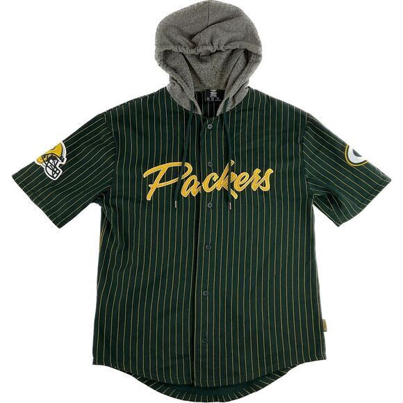 Team Apparel Other - Green Bay Packers Hoodie Button Up Short Sleeve Size Medium NFL Helmet Logo